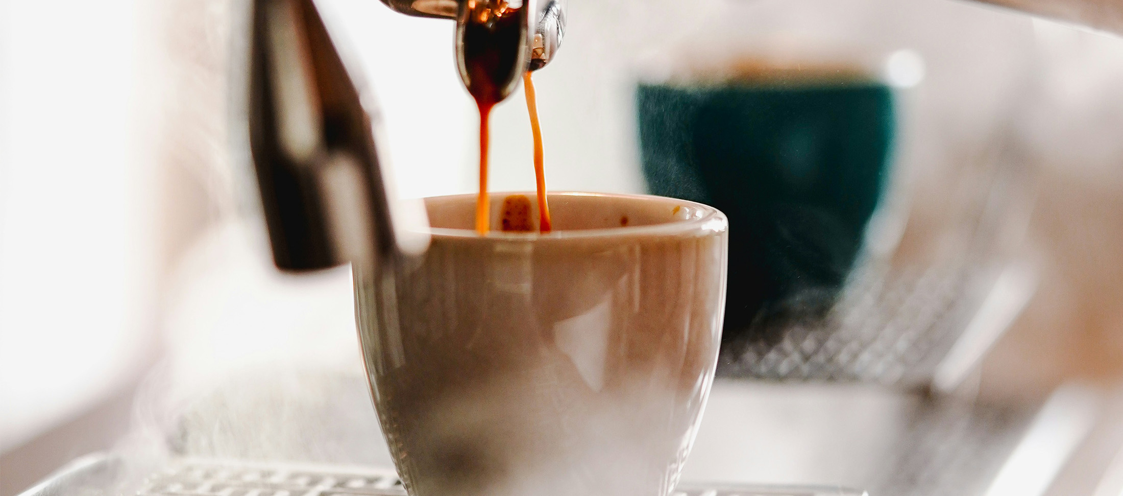 Espresso maker making coffee